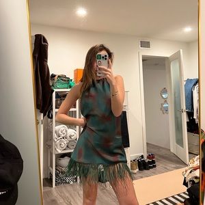 WeWoreWhat Feather Tie Dye Mini